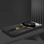 OnePlus - Black Textured Golden Horse Pattern Case