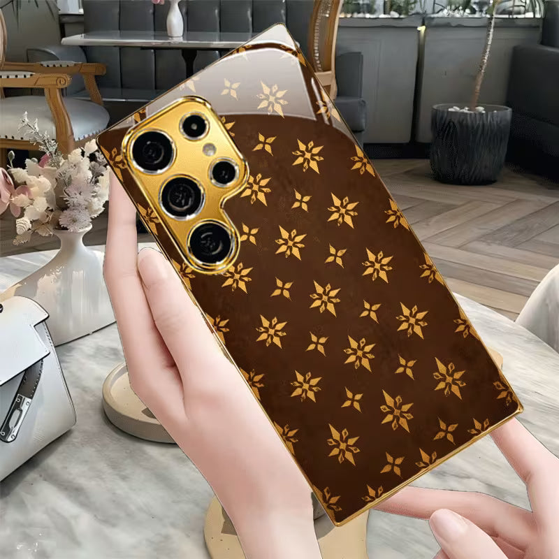 Galaxy S Series - Vintage Golden Patterned Electroplated Case