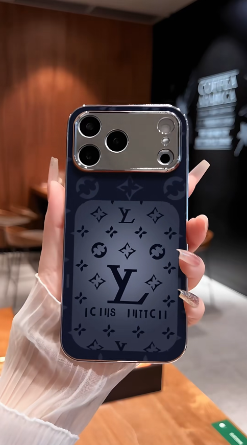 iPhone Series - Luxury Monogram Metallic Trim Case