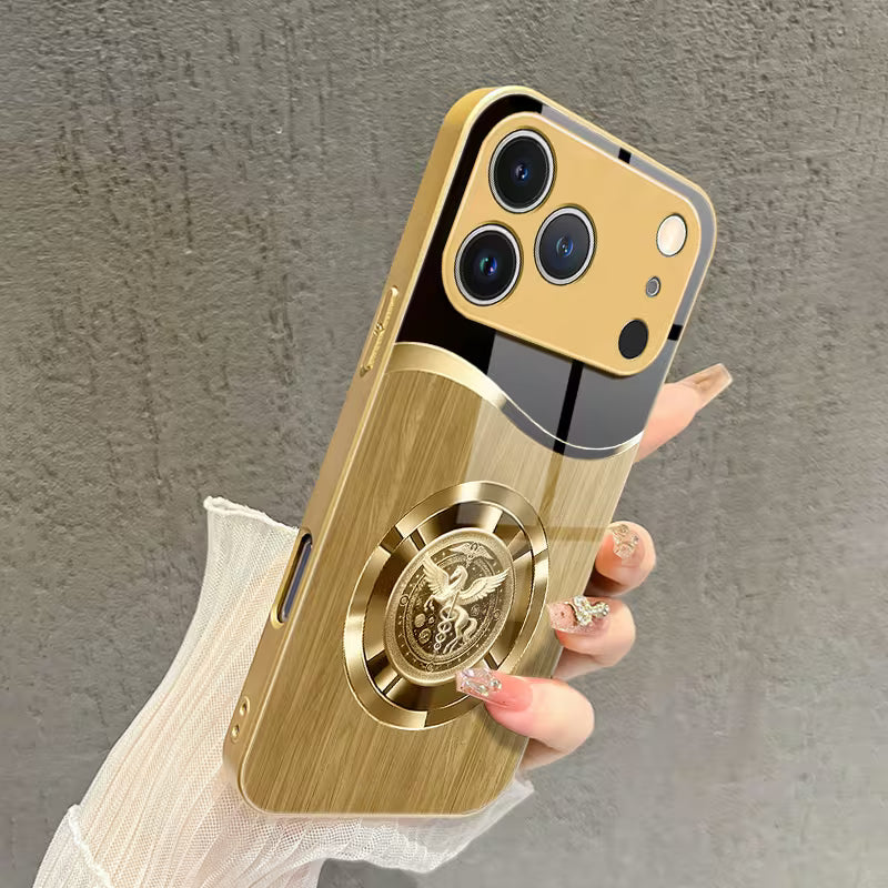 Metallic Pegasus Patterned Glass Case