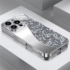 Silver Curved Gemstone Pattern Glass Case