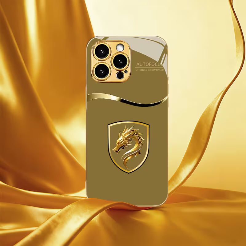 Luxurious Gold-Plated Tempered Glass Case