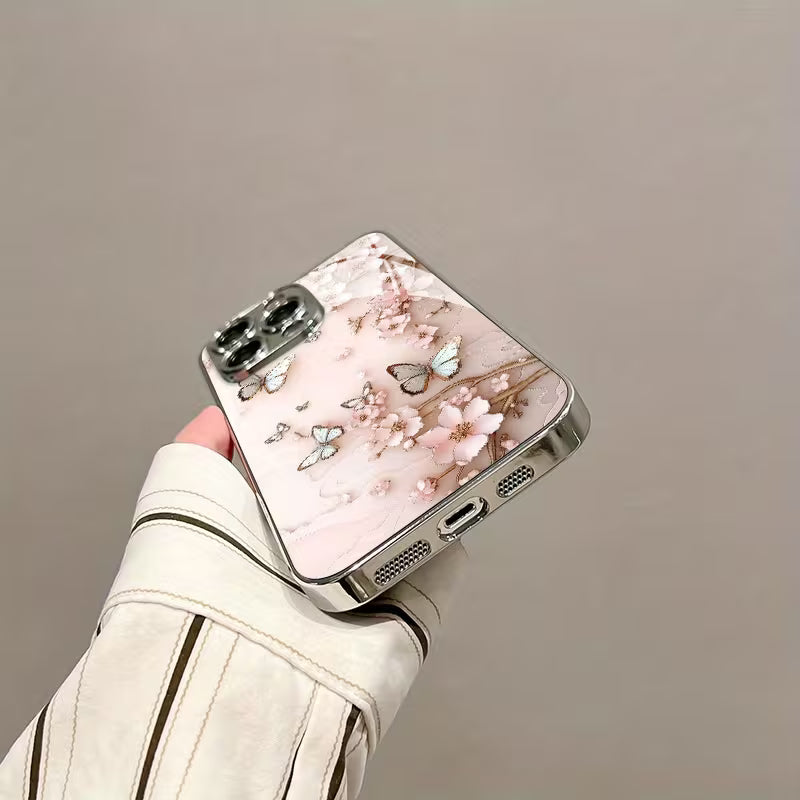 Butterfly Flower Pearl Electroplated Case