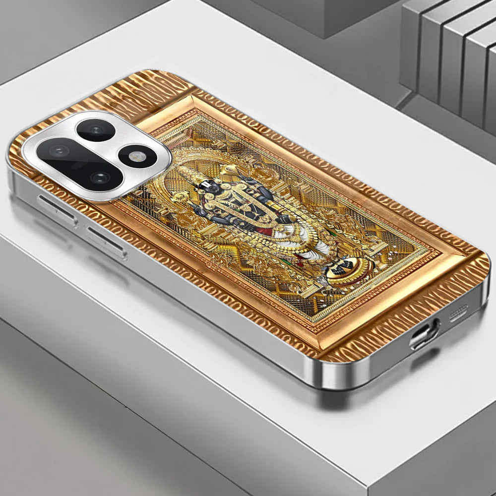 Golden Tirupati Balaji Glass Case