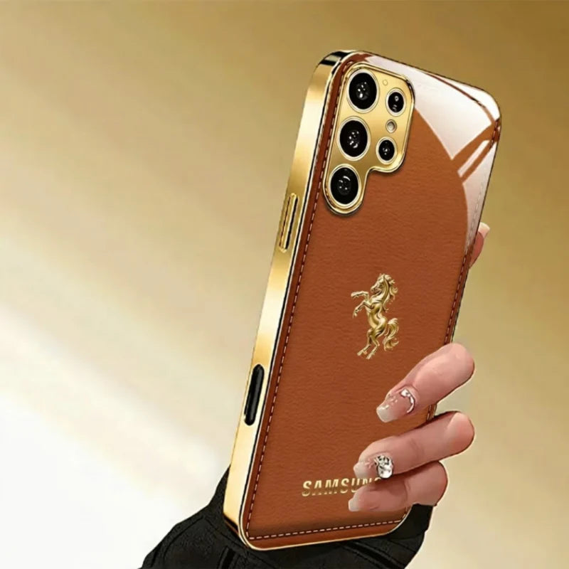 Galaxy S Series - Prestige Horse Gold Trim Case