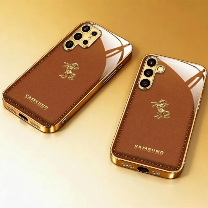 Galaxy S Series - Prestige Horse Gold Trim Case
