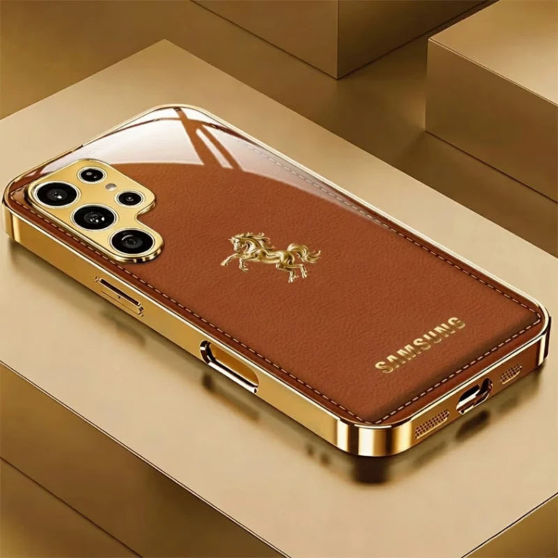 Galaxy S Series - Prestige Horse Gold Trim Case