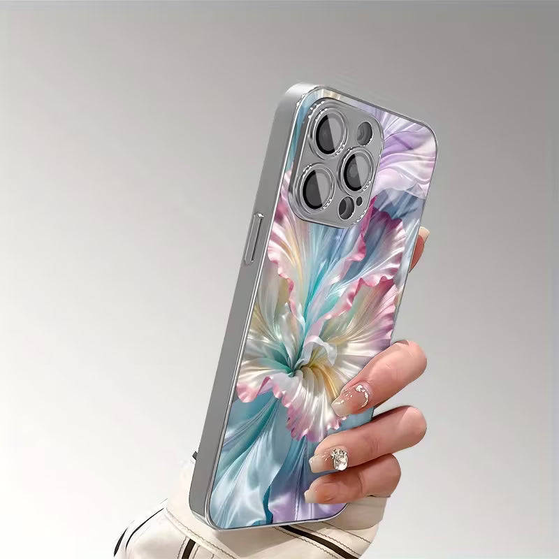 Gradient Flower Pattern Electroplated Case