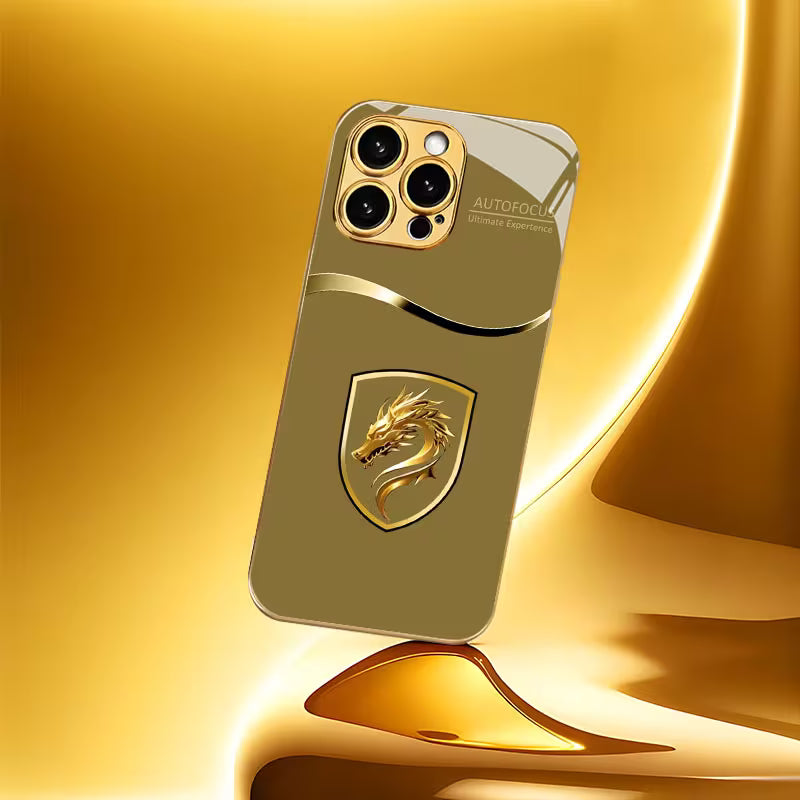 Luxurious Gold-Plated Tempered Glass Case