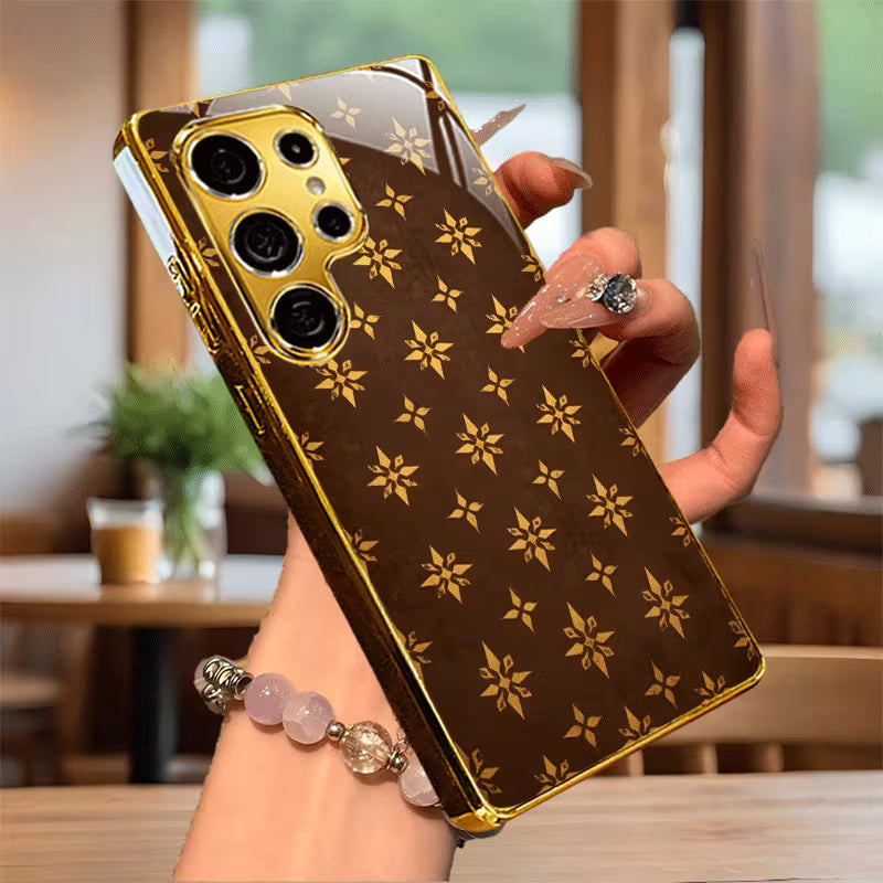 Galaxy S Series - Vintage Golden Patterned Electroplated Case