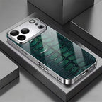 Luxurious Crocodile Skin Patterned Glass Case