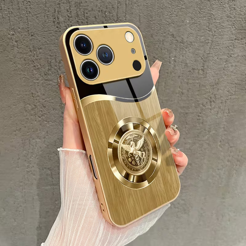 Metallic Pegasus Patterned Glass Case