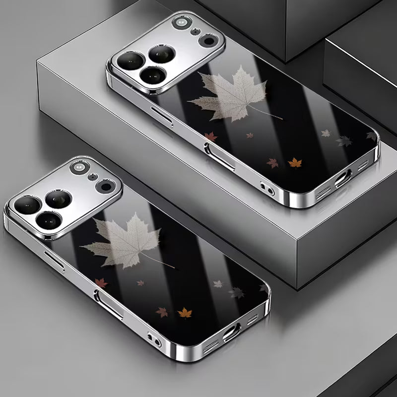 Maple Leaf Patterned Electroplated glass Case
