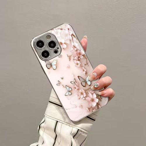 Butterfly Flower Pearl Electroplated Case