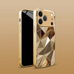 Metallic Diamond Pattern Glass Case