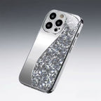 Silver Curved Gemstone Pattern Glass Case