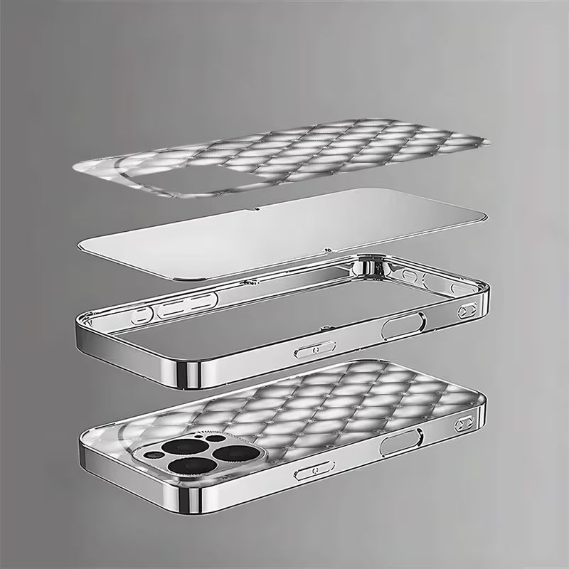 Leather Diamond-Patterned Case