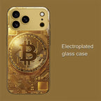 Golden Bitcoin Emblem with Circuit Board Background Case