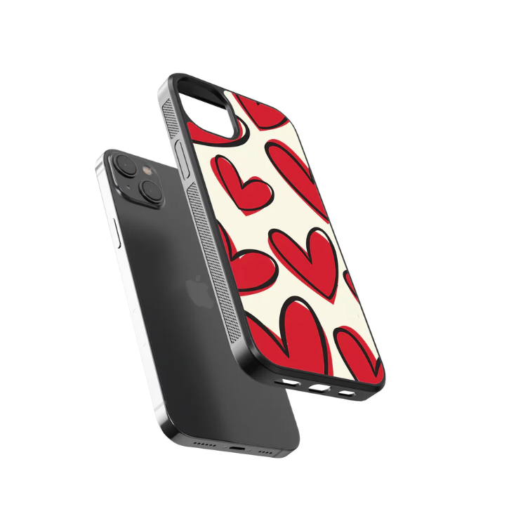 Heart Sketch Pattern Case