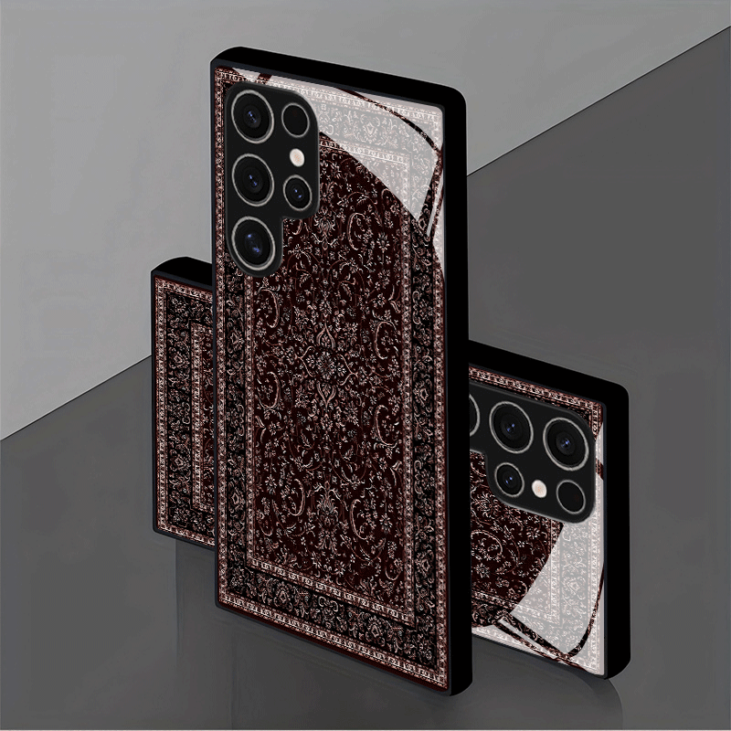 Galaxy S Series - Vintage Pattern Black Border Glass Case