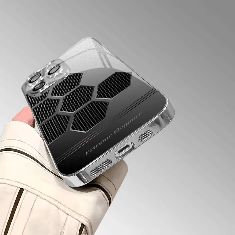 Black Hexagon Metal-Texture Case