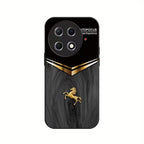 OnePlus - Black Textured Golden Horse Pattern Case