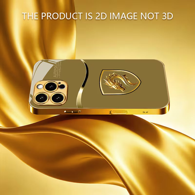 Luxurious Gold-Plated Tempered Glass Case
