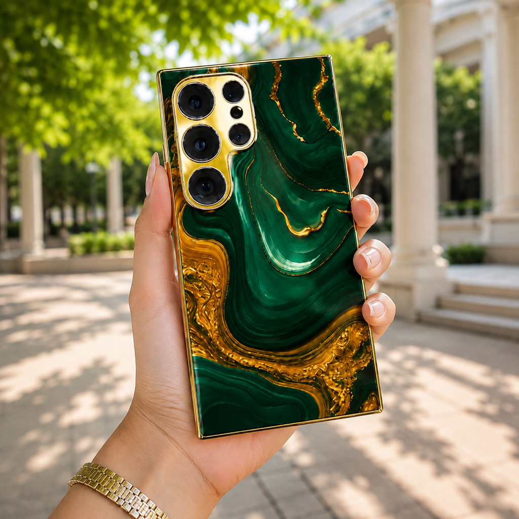 Galaxy - Green Gold Agate Case
