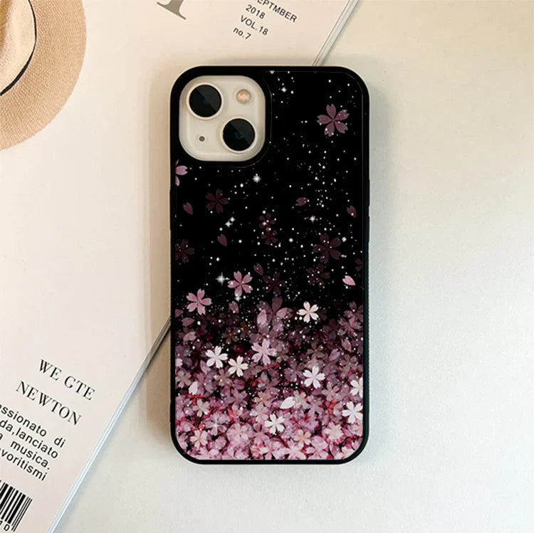 Mix White Flower Glass Case