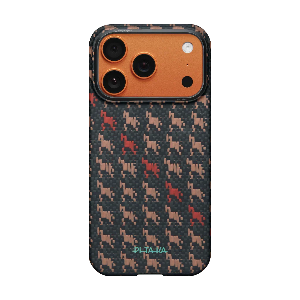 Crimson Houndstooth Texture Case