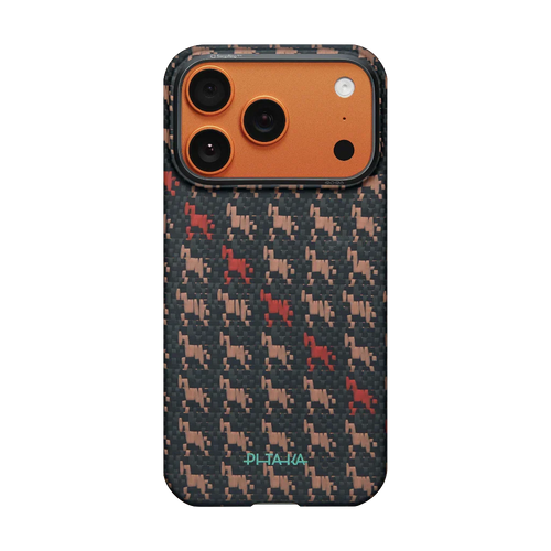 Crimson Houndstooth Texture Case