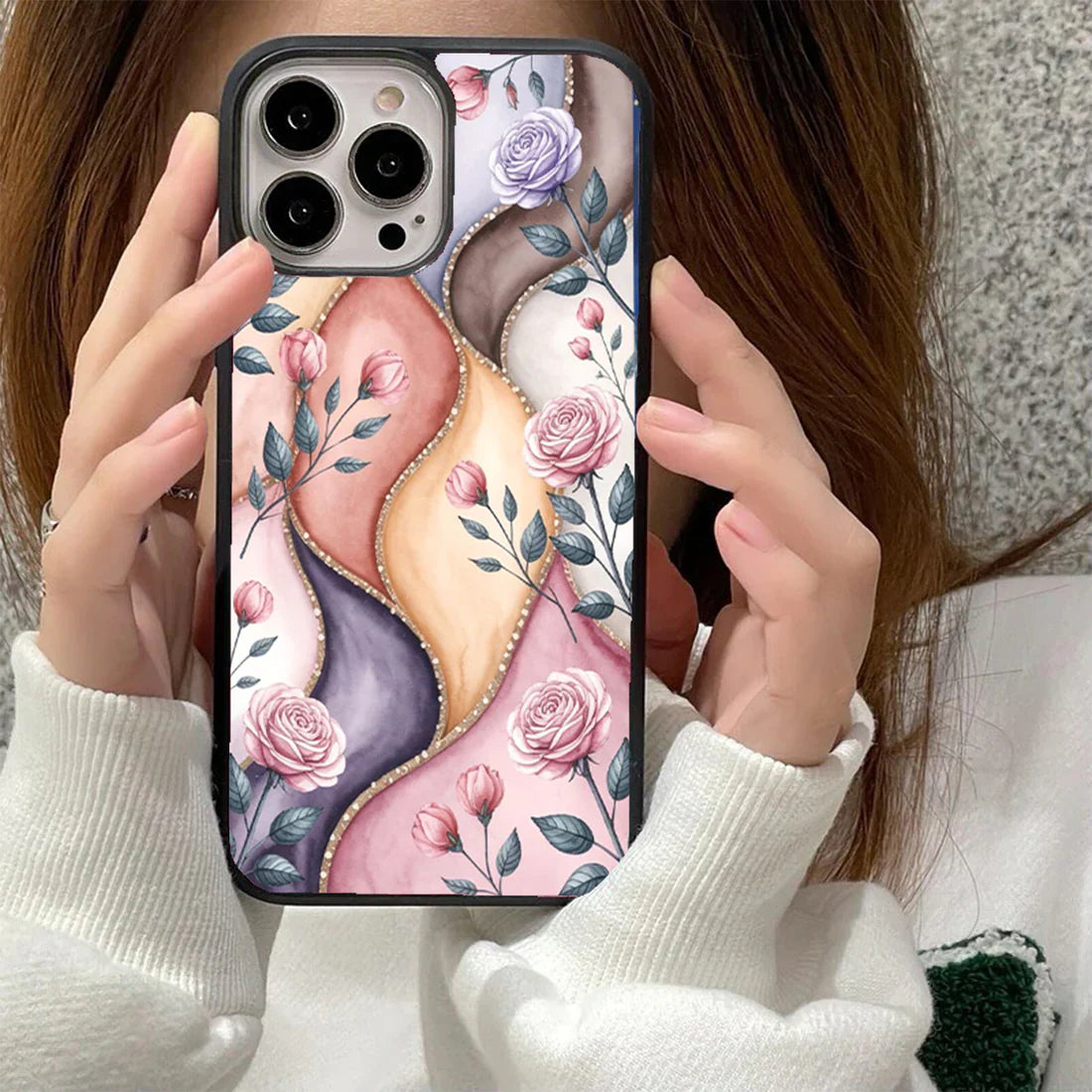 Rose Bloom Serenity Glass Case