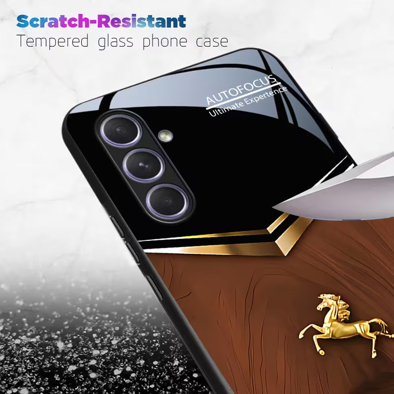 Galaxy S Series - Glossy Tempered Golden Horse Case