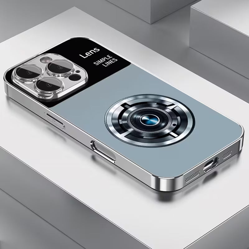 Premium Electroplated Silver Glass Case