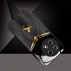 OnePlus - Black Textured Golden Horse Pattern Case