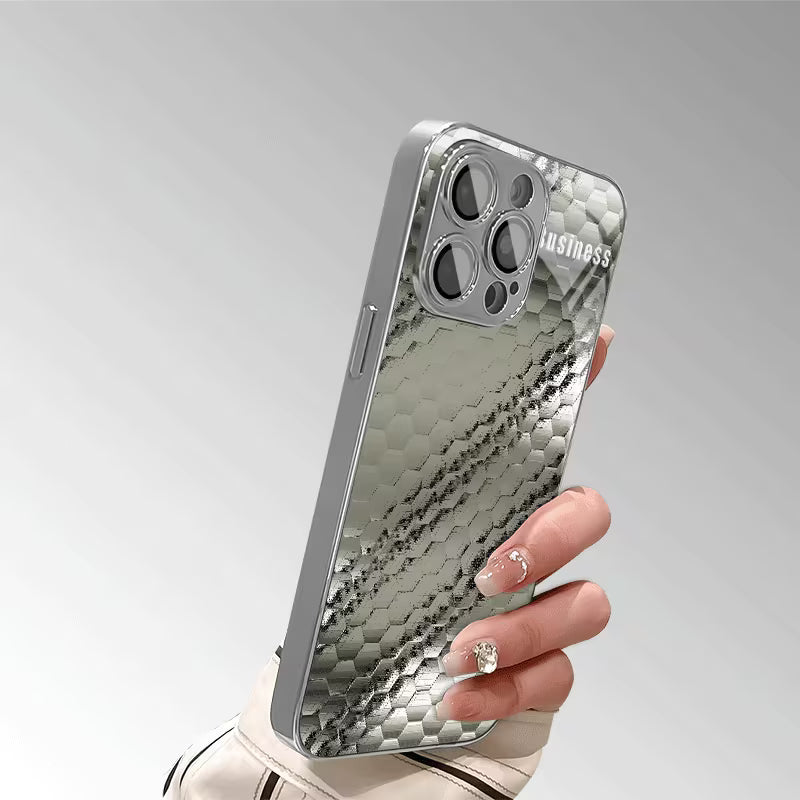 Luxurious Mosaic Metal Pattern Glass Case