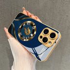 Metal Lens Ring Glass Phone Case