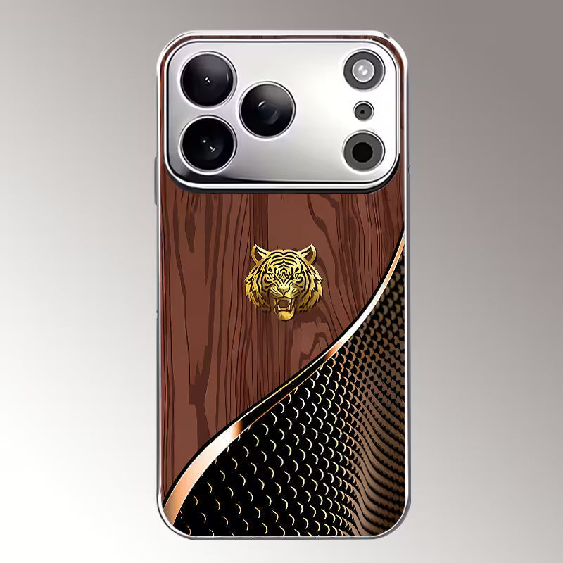 Golden Tiger Wood Grain Glass Case