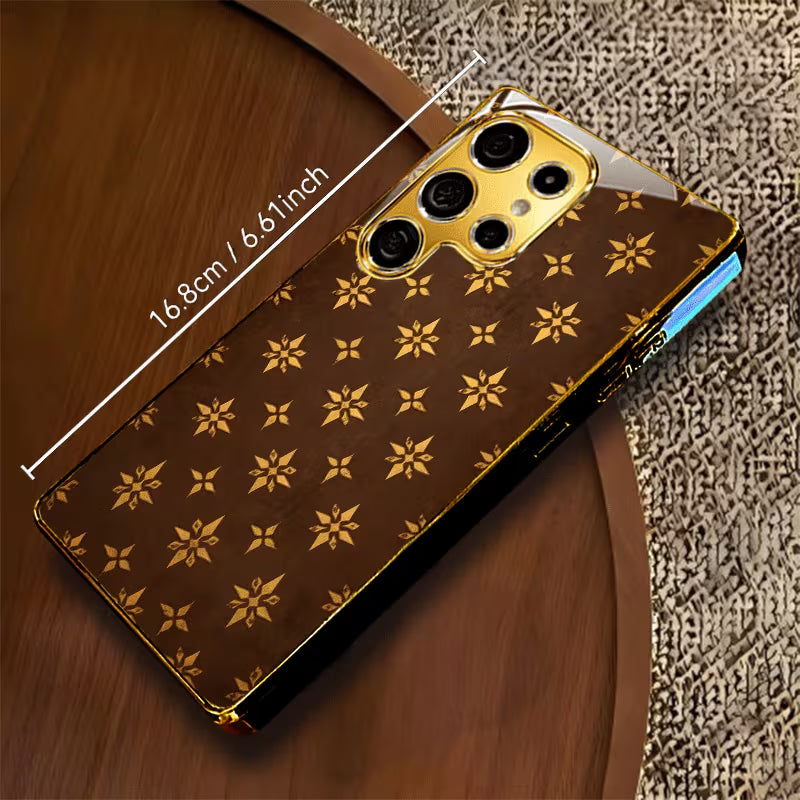 Galaxy S Series - Vintage Golden Patterned Electroplated Case