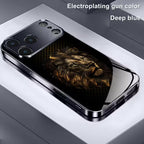 Vintage Lion Electroplated Glass Case