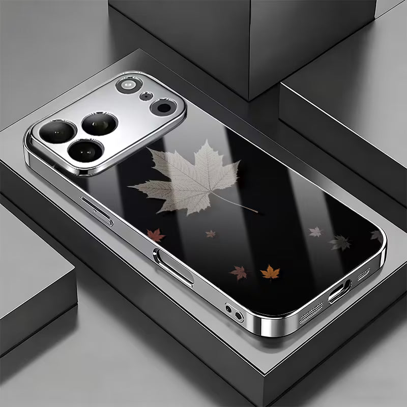 Maple Leaf Patterned Electroplated glass Case