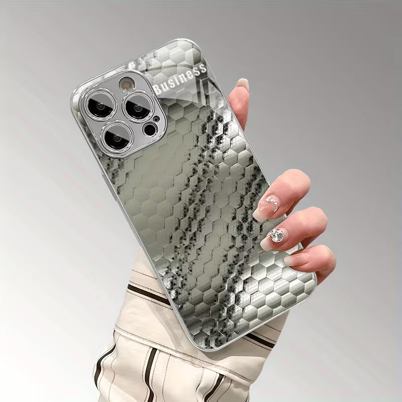 Luxurious Mosaic Metal Pattern Glass Case