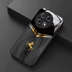 OnePlus - Black Textured Golden Horse Pattern Case