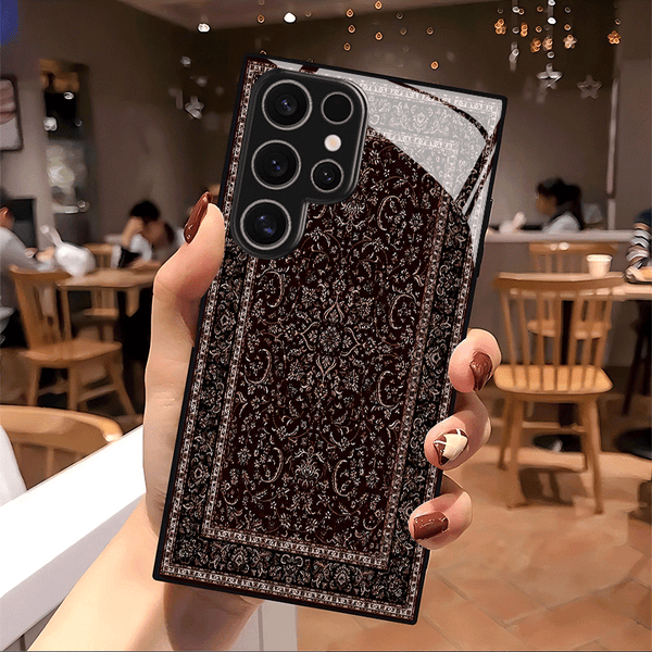 Galaxy S Series - Vintage Pattern Black Border Glass Case