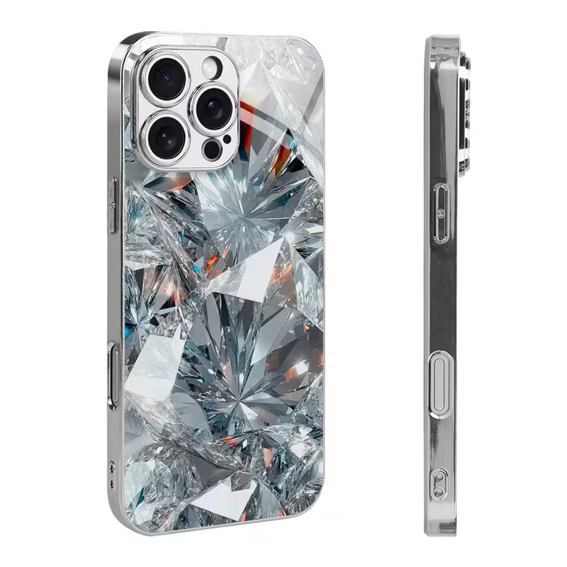 Luxury Metallic Texture Glass Case