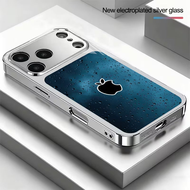 Blue Glass Electroplated Glass Case