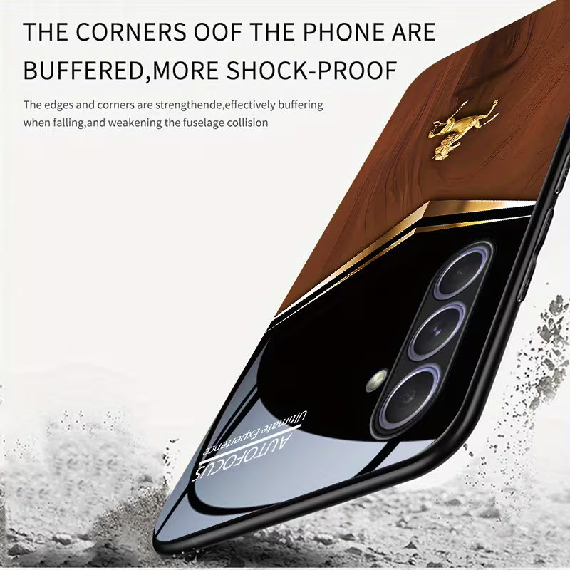 Galaxy S Series - Glossy Tempered Golden Horse Case