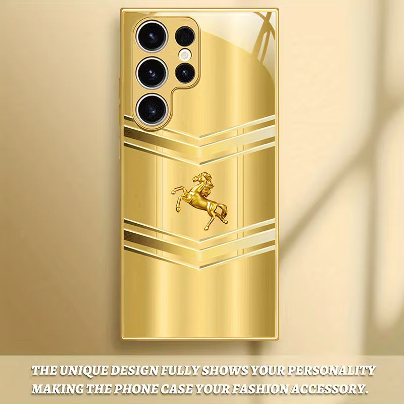 Premium Gold Metallic Glass Hard Case