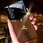 Galaxy S Series - Glossy Tempered Golden Horse Case