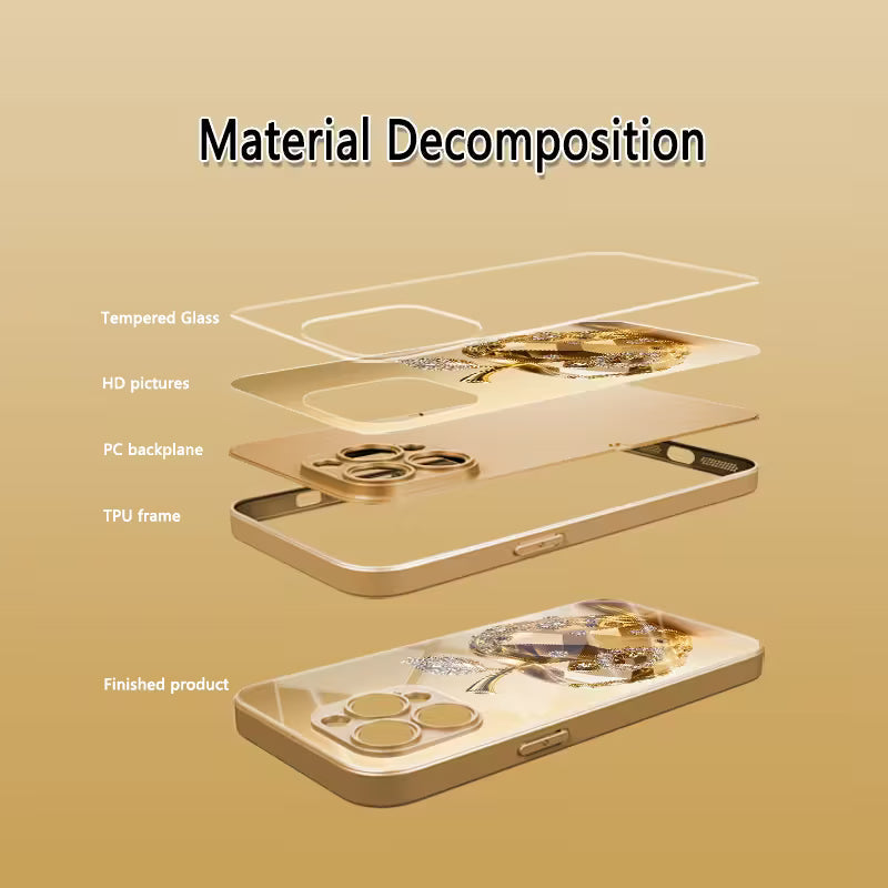 iPhone Series - Luxurious Gold Gemstone Case